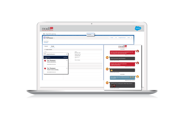 1-1 conversations for higher ed with mogli sms or whatsapp directly in salesforce