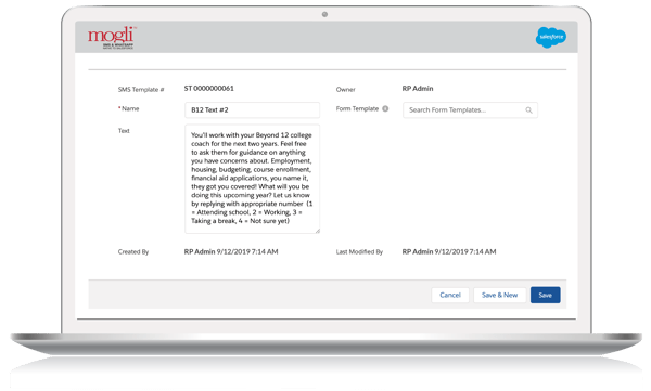 Richmond promise college counselor text automations with mogli from salesforce