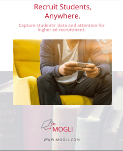 student on couch with phone: recruit students anywhere with text messaging for data collection with mogli on salesforce