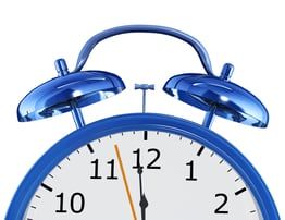 blue alarm clock illustration made in 3D isolated