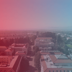 birds eye view of university campus buildings