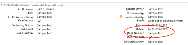 Mogli Number field view in Page Layout