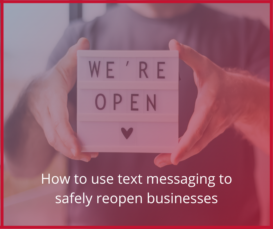 blog banner: how to use text messaging to safely reopen business with salesforce's work.com
